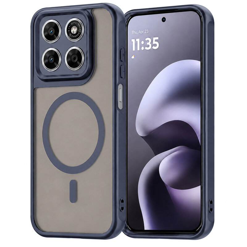 Husa Motorola Moto G67 Techsuit HaloFrost II MagSafe, bleumarin