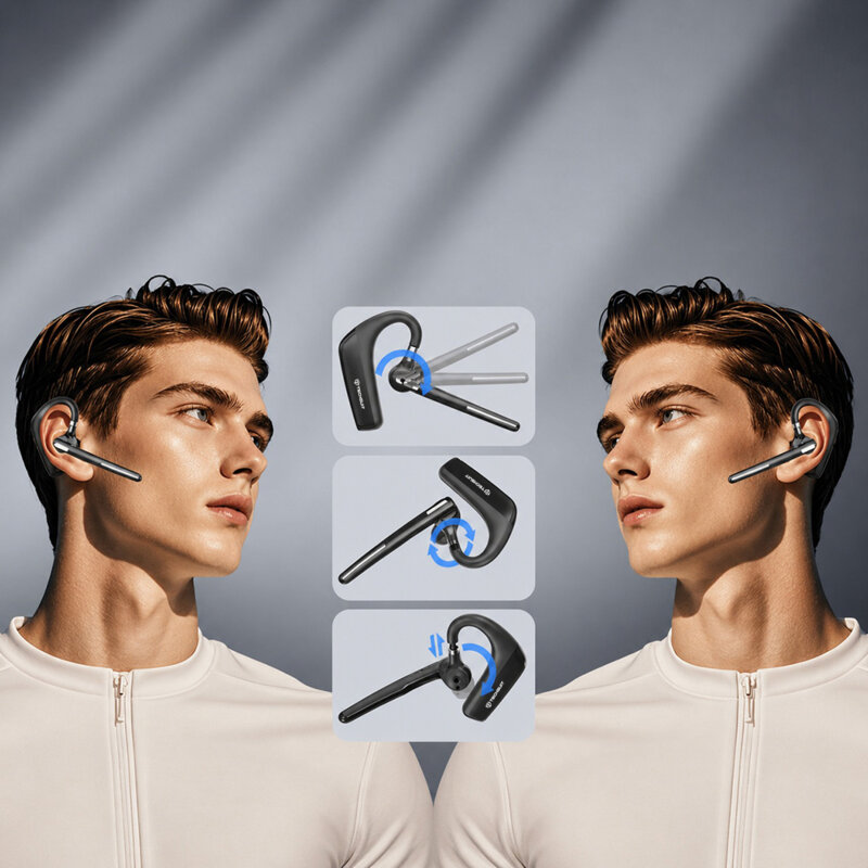 Casca Bluetooth Noise Cancelling Techsuit PowerTalks G6, negru