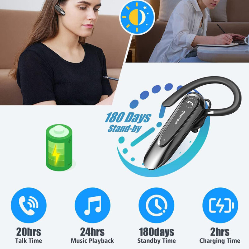 Casca Bluetooth cu microfon premium Techsuit AirTalk CB2, negru