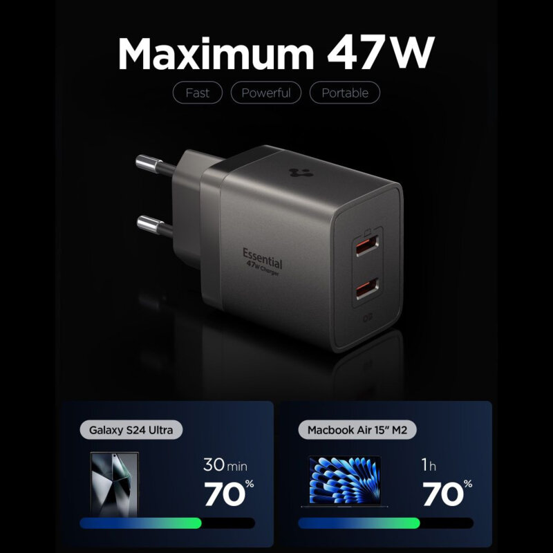 Incarcator Type-C Fast Charging, 47W Spigen, gri, EE472EU