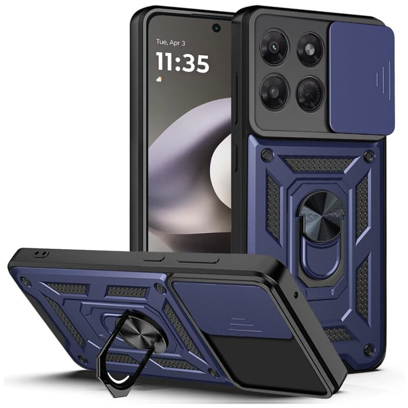 Husa Motorola Moto G37 Power protectie camera Techsuit CamShield Series, albastru