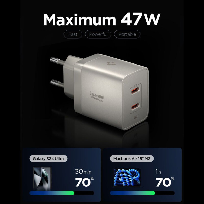 Incarcator Type-C Fast Charging, 47W Spigen, natural titanium, EE472EU