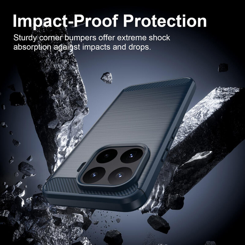 Husa Xiaomi 17T Pro Techsuit Carbon Silicone, albastru
