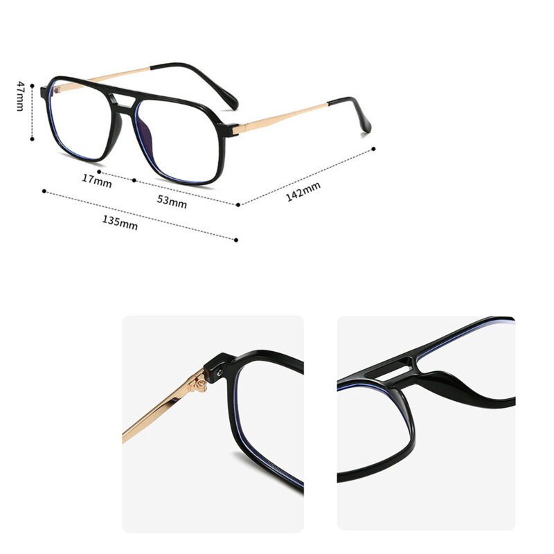 Ochelari antireflex unisex Techsuit, negru/auriu, 83092