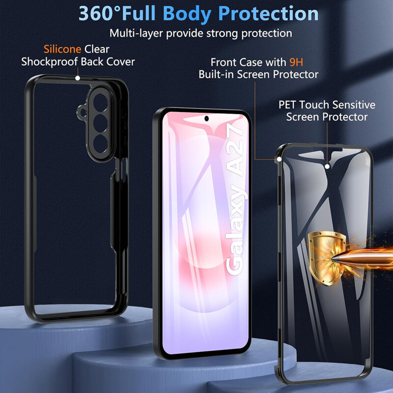 Husa 360° Samsung Galaxy A27 5G Techsuit ColorVerse, negru