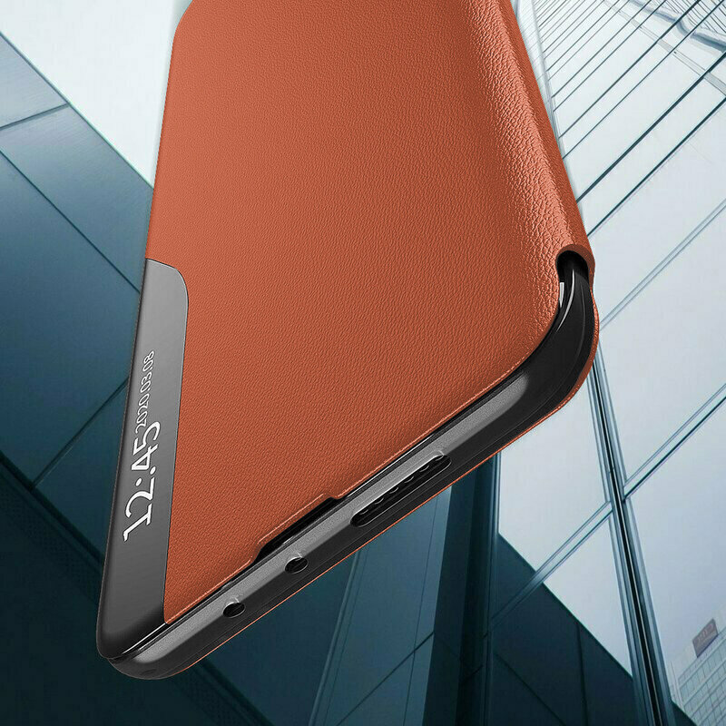 Husa Xiaomi 17T Eco Leather View flip tip carte, portocaliu