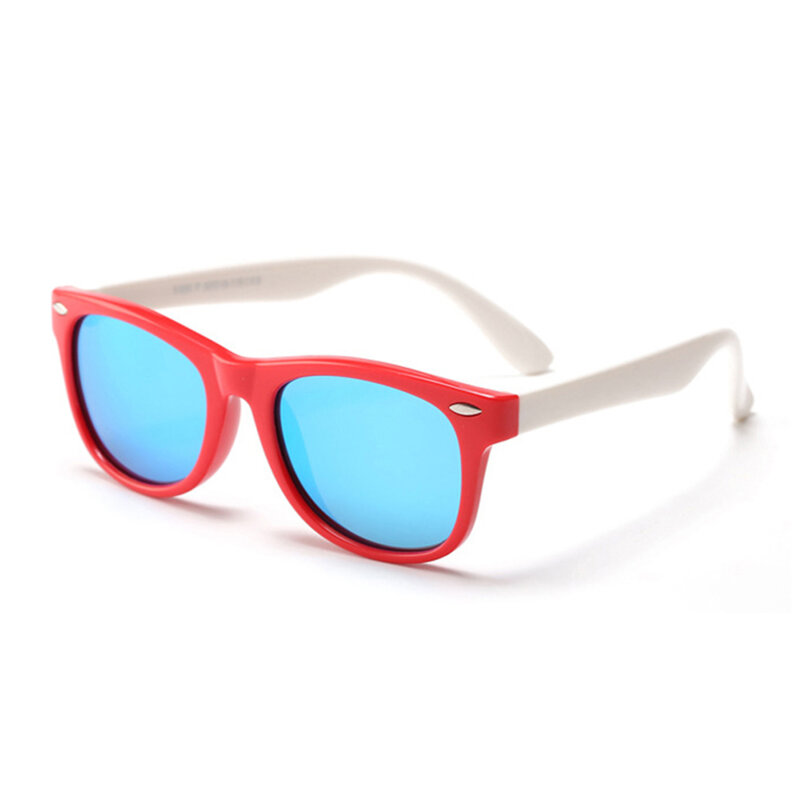 Ochelari de soare pentru copii Techsuit D802, rosu/alb/bleu