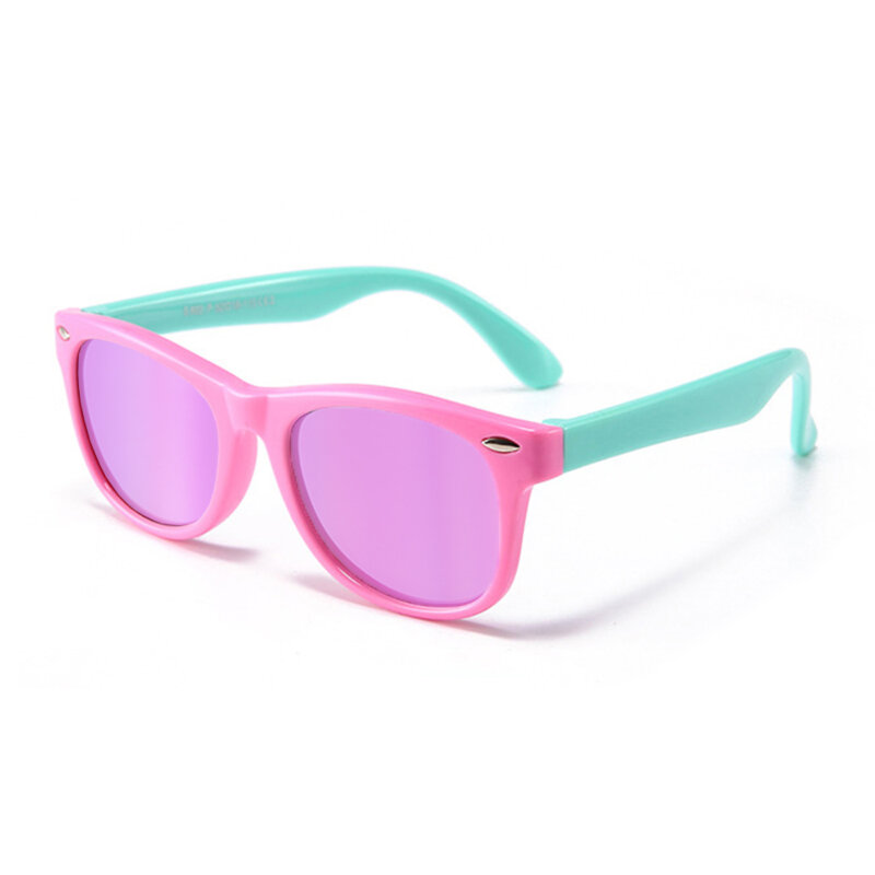 Ochelari de soare pentru copii Techsuit D802, verde/roz