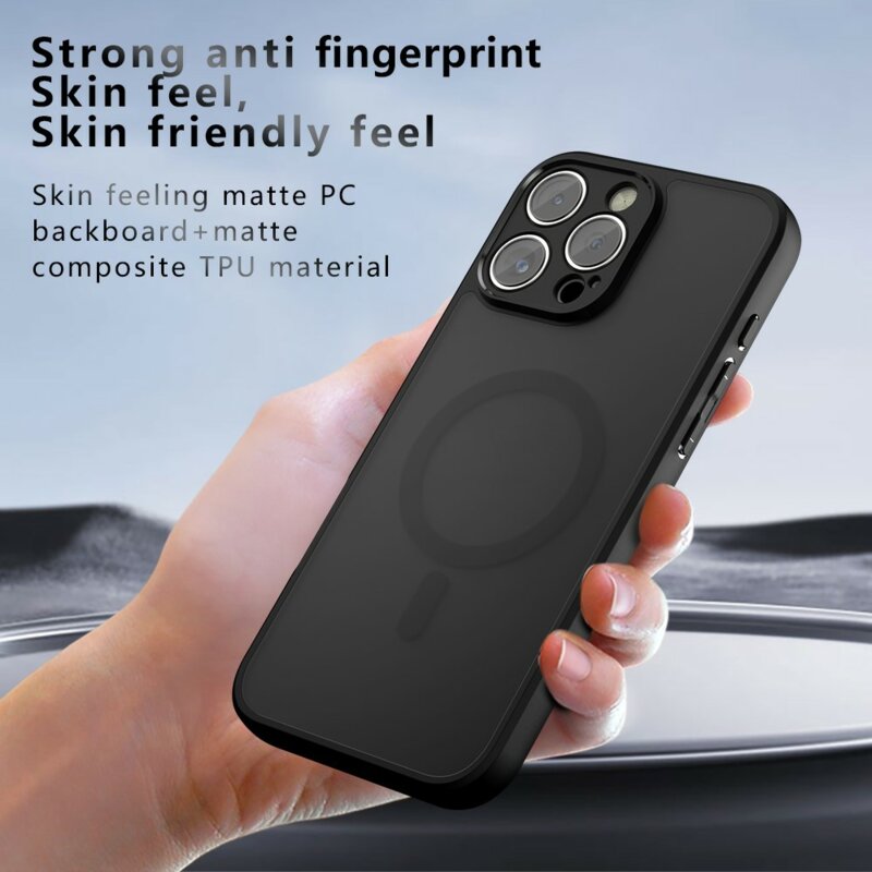 Husa iPhone 16 Pro Techsuit PureFrost MagSafe, negru frost