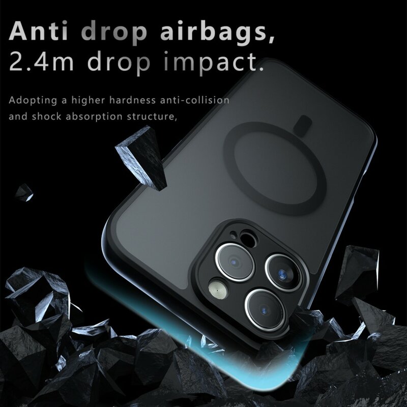 Husa iPhone 16 Pro Max Techsuit PureFrost MagSafe, negru frost