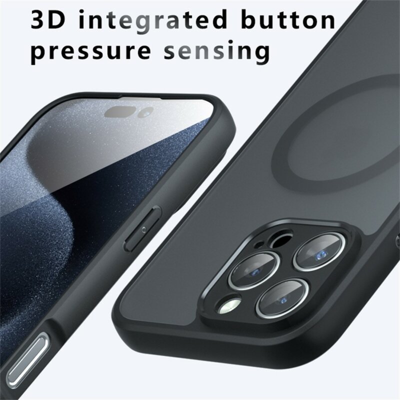 Husa iPhone 16 Pro Max Techsuit PureFrost MagSafe, negru frost