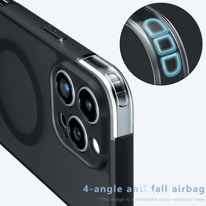 Husa iPhone 16 Pro Max Techsuit PureFrost MagSafe, negru frost