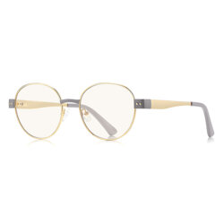 Ochelari rotunzi de dama, filtru lumina Techsuit, auriu/gri, 3175