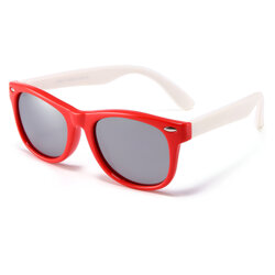 Ochelari de soare pentru copii Techsuit D802, rosu/alb/gri