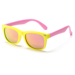 Ochelari de soare pentru copii Techsuit D802, galben / roz