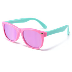 Ochelari de soare pentru copii Techsuit D802, verde/roz