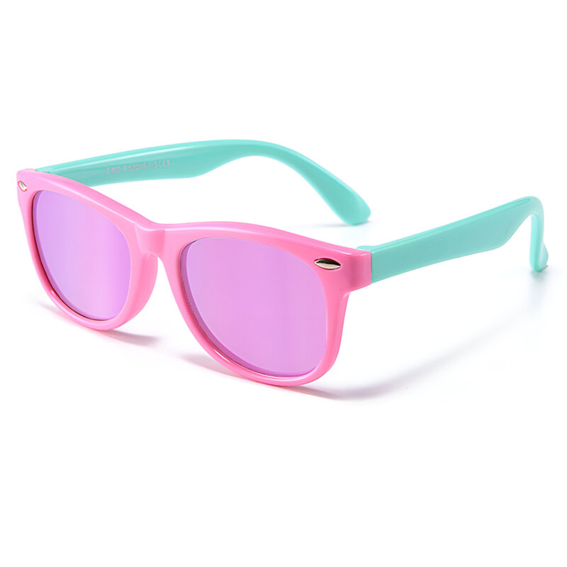 Ochelari de soare pentru copii Techsuit D802, verde/roz