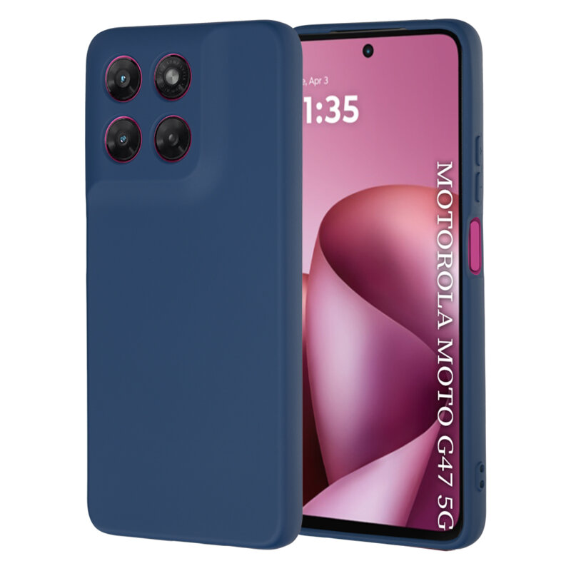 Husa silicon Motorola Moto G47 Techsuit SoftFlex, bleumarin