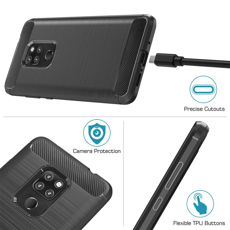 Husa Huawei Mate 20 X Techsuit Carbon Silicone, negru