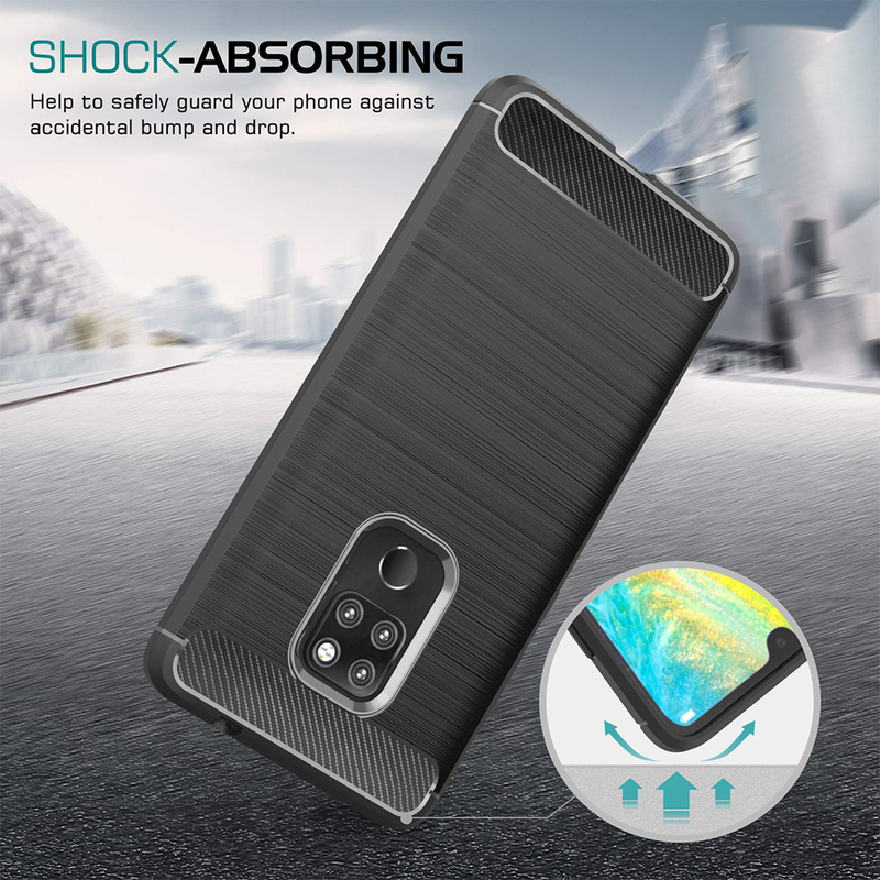 Husa Huawei Mate 20 X Techsuit Carbon Silicone, negru