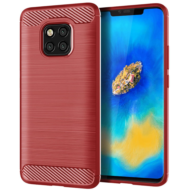 Husa Huawei Mate 20 Pro Techsuit Carbon Silicone, rosu