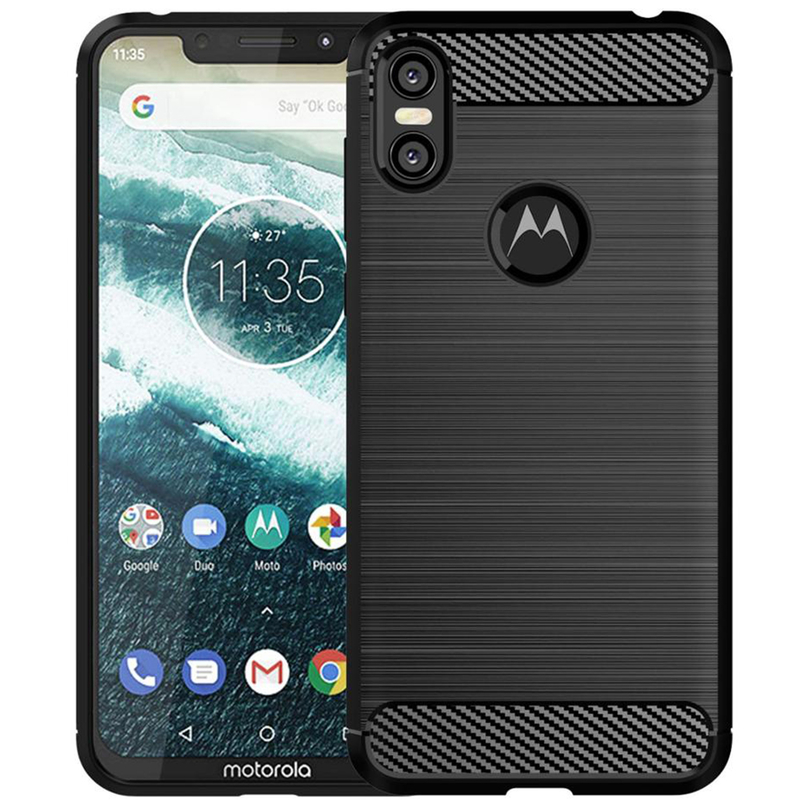 Husa Motorola One TPU Carbon Negru