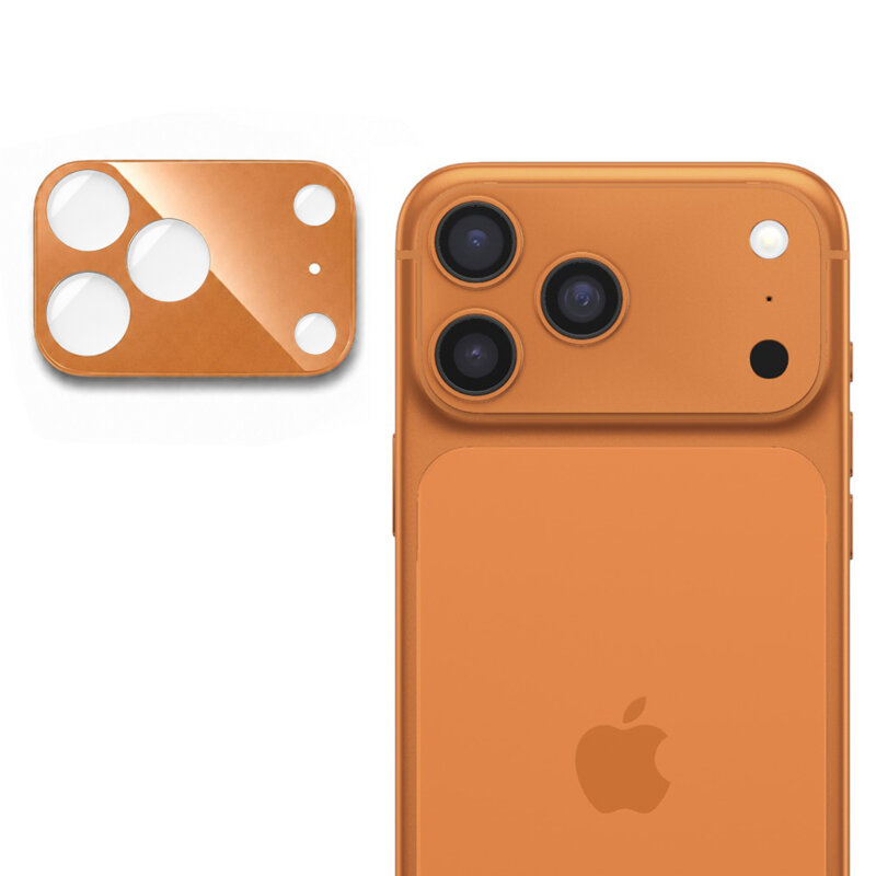 Folie camera iPhone 17 Pro Max Techsuit Full Glass, portocaliu