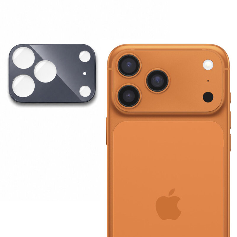 Folie camera iPhone 17 Pro Max Techsuit Full Glass, bleumarin