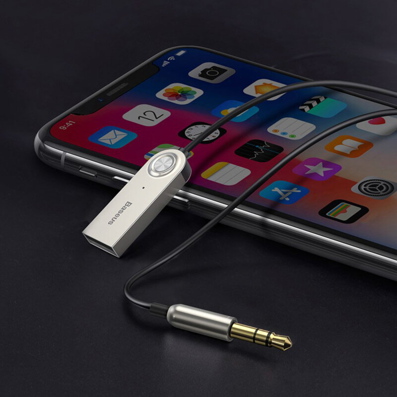 Adaptor audio Bluetooth, Jack, Baseus, negru, CABA01-01