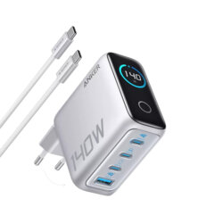 Incarcator 3x USB-C, USB 140W cu cablu tip c Anker, gri