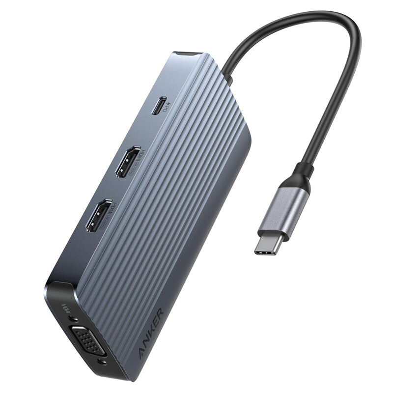 Hub 8in1 USB3.2, transfer date 5Gbps Anker, gri