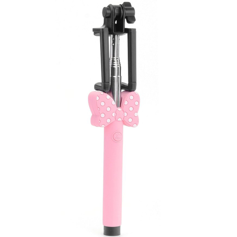 Suport Selfie cu Jack 3.5mm Disney Minnie Mouse Ribbon - Roz