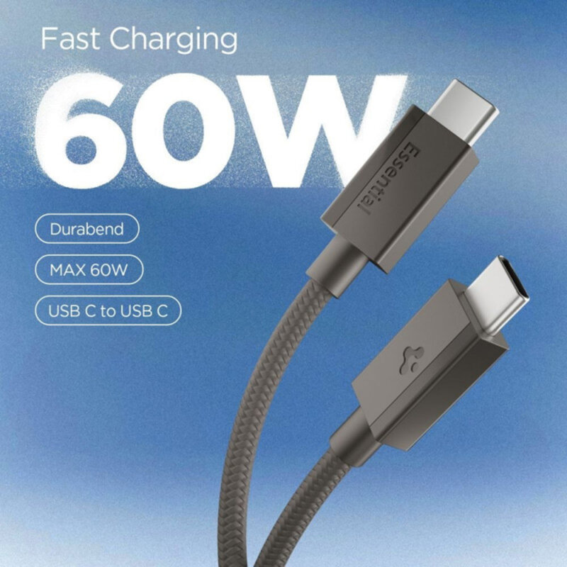 Cablu Type-C Fast Charge Spigen, 60W, gri, EB6015CC