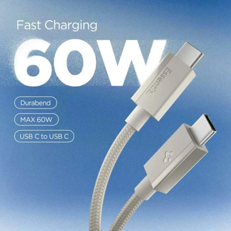 Cablu Type-C Fast Charge Spigen, 60W, natural titanium, EB6015CC