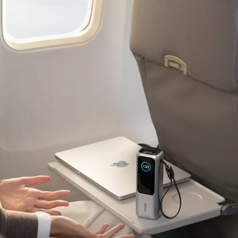 Baterie externa 25000mAh, 165W cu 2x Cablu Type-C Anker, argintiu