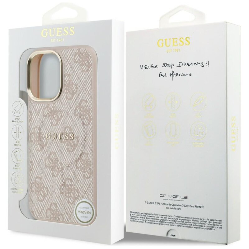 Husa originala Guess iPhone 17 Hardcase 4G Classic MagSafe, roz, GUHMP17SP4MSEGCP