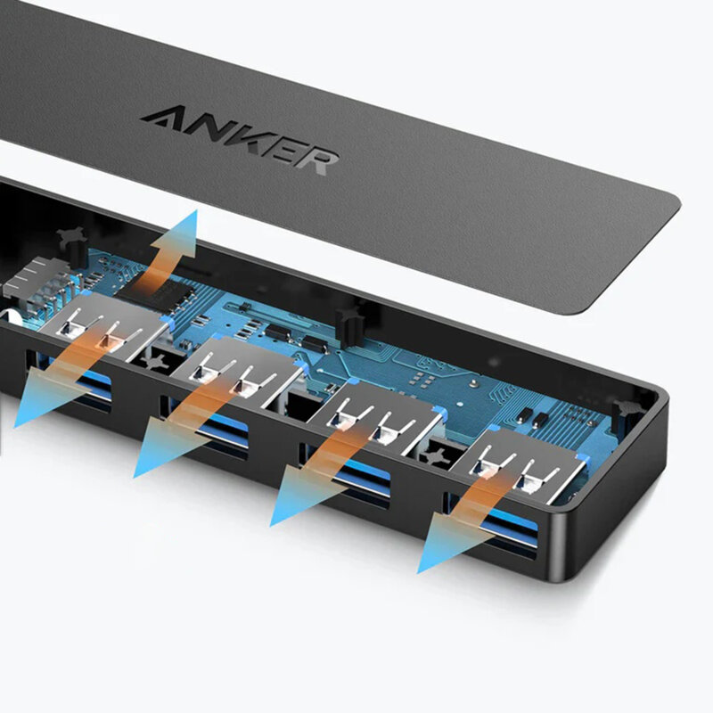Hub 4IN1 USB3.0, transfer date 5Gbps Anker, negru