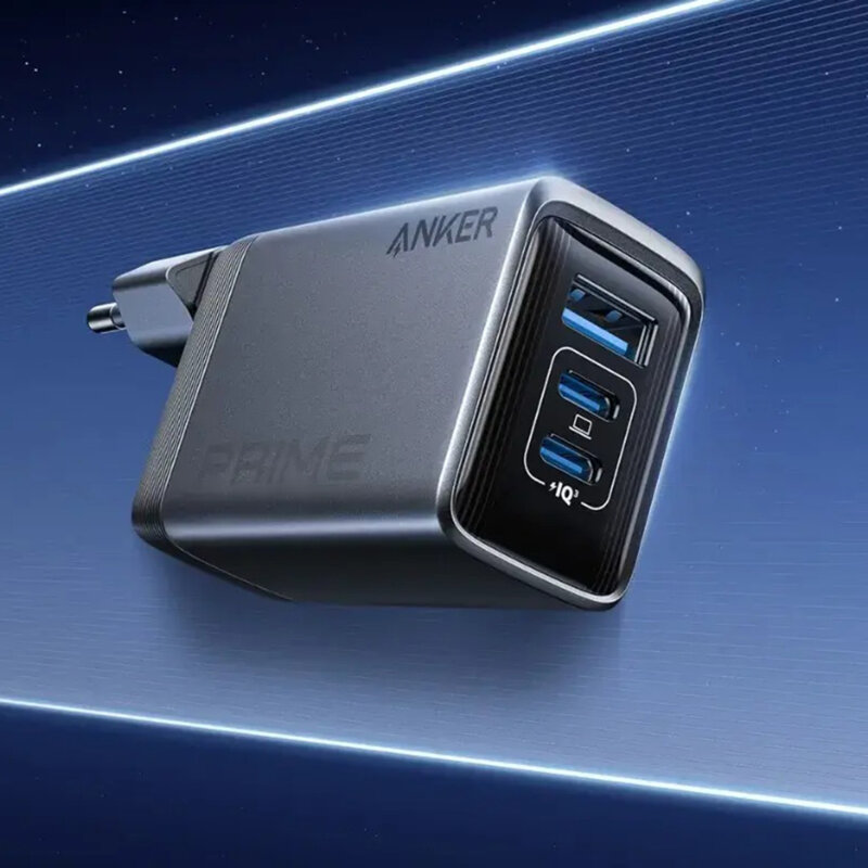 Incarcator de priza GaN Fast Charger, 2x Type-C, USB, 100W, Anker Prime, gri