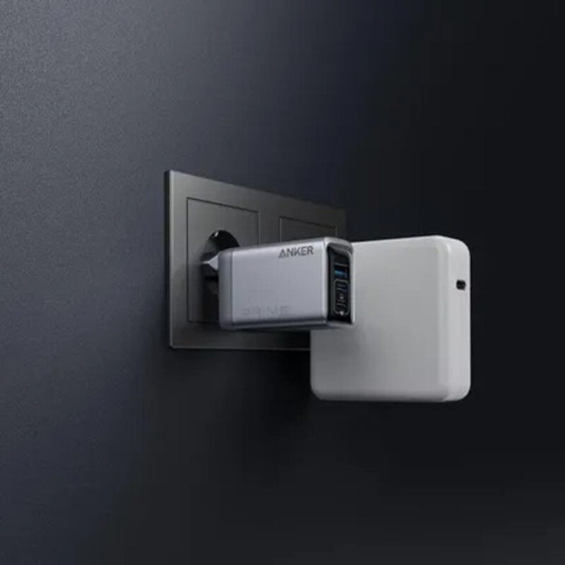 Incarcator de priza GaN Fast Charger, 2x Type-C, USB, 100W, Anker Prime, gri