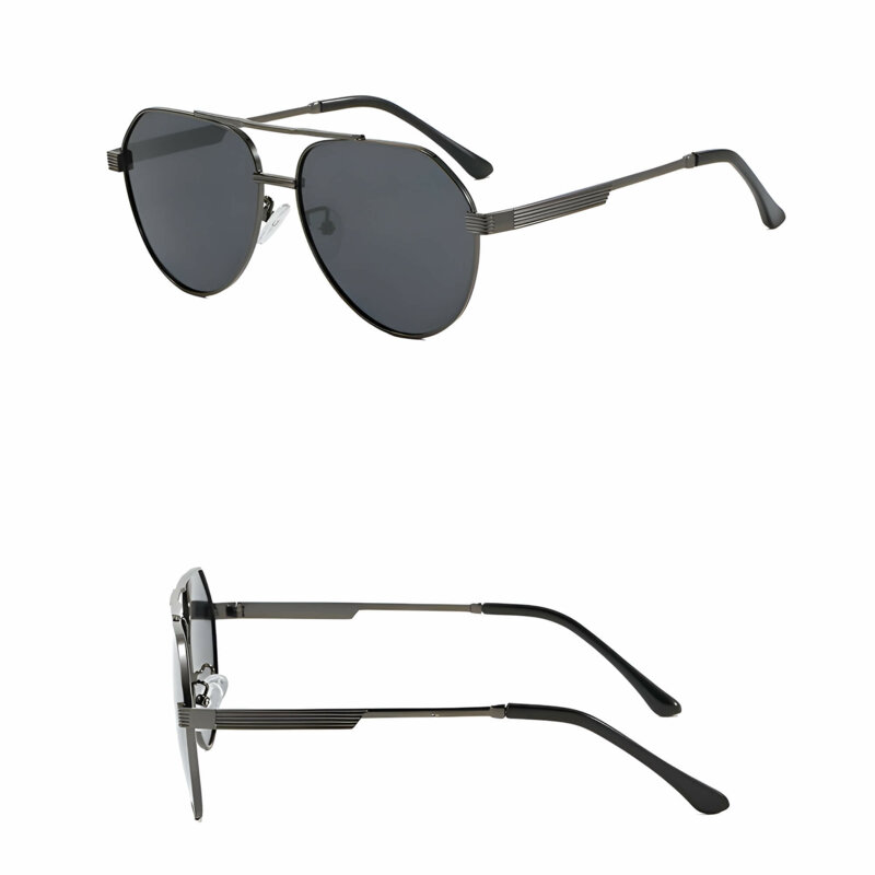 Ochelari premium polarizati aviator, unisex Techsuit 8622, gri-inchis