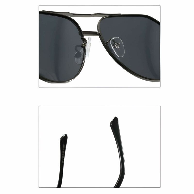 Ochelari premium polarizati aviator, unisex Techsuit 8622, gri-inchis