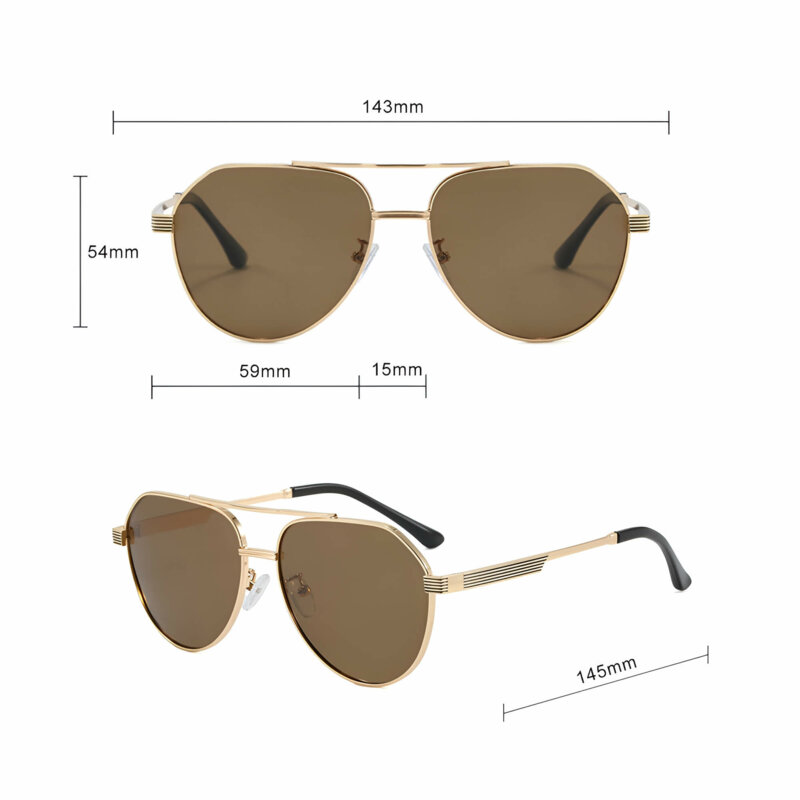 Ochelari premium polarizati aviator, unisex Techsuit 8622, gri-inchis