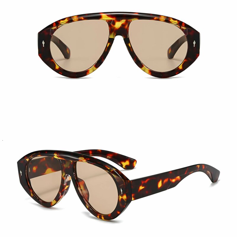 Ochelari de dama premium retro aviator Techsuit 3991, Safari