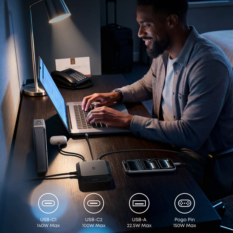 Doking Station Anker Prime Power Bank 150W, 2x Type-C, USB, Anker, negru