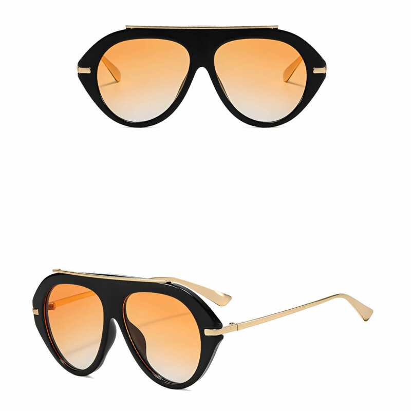 Ochelari de soare premium, retro-chic Techsuit 8092, negru/oranj