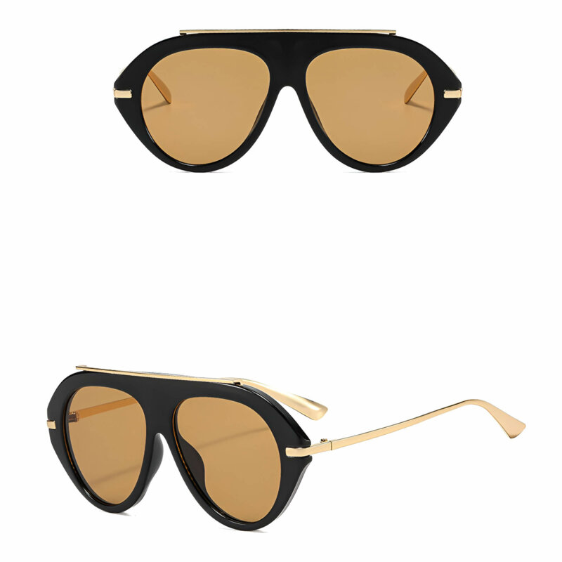 Ochelari de soare premium, retro-chic Techsuit 8092, negru/maro