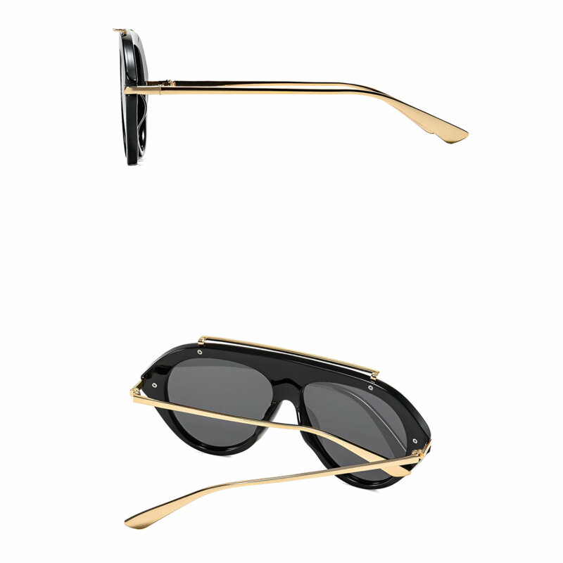 Ochelari de soare premium, retro-chic Techsuit 8092, negru/maro