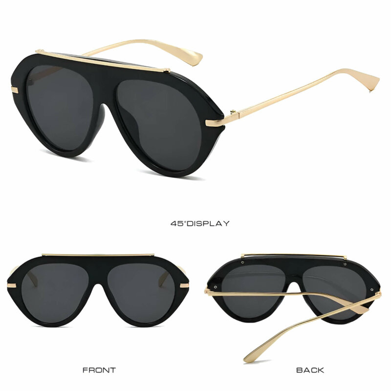 Ochelari de soare premium, retro-chic Techsuit 8092, negru