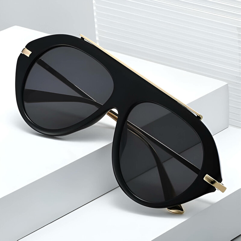 Ochelari de soare premium, retro-chic Techsuit 8092, negru