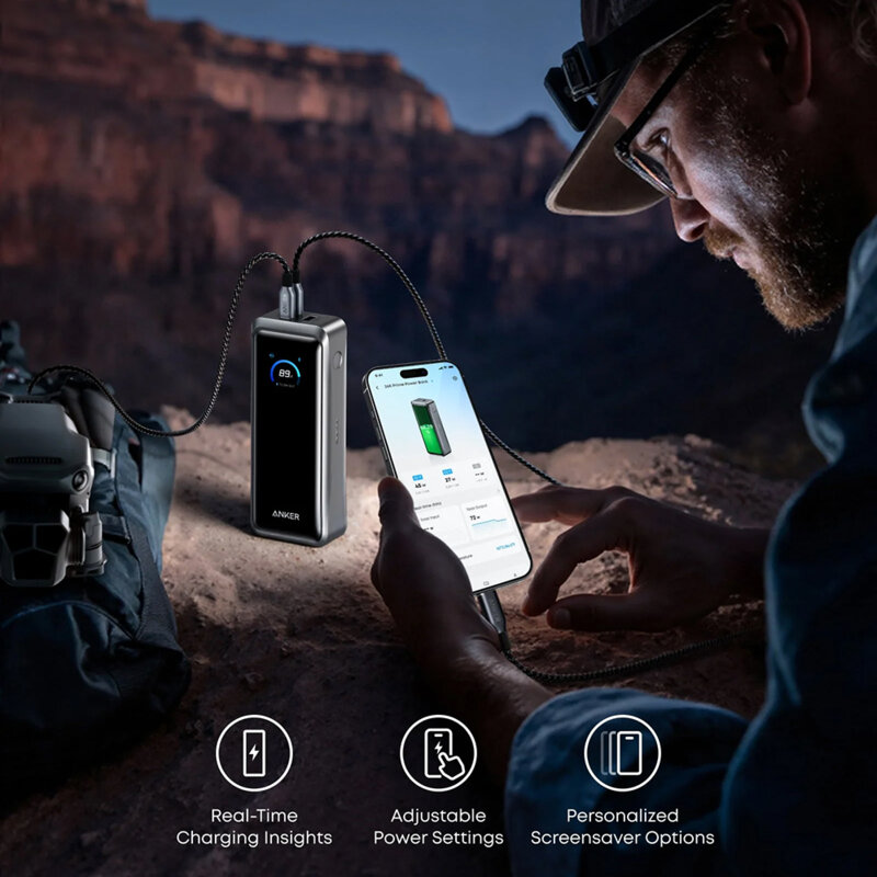 Power bank 2x USB-C, USB Anker Prime, 26250mAh, 300W, negru